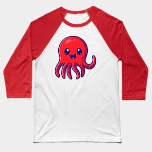 Cute Octopus Cartoon Baseball T-Shirt